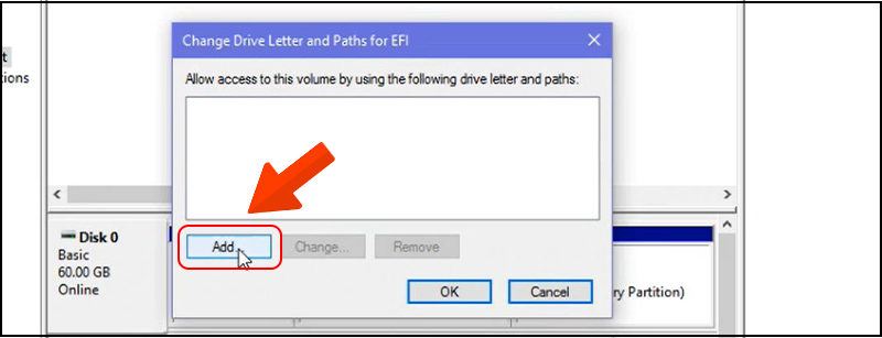 Nhấp chọn Add... hiển thị trên màn hình